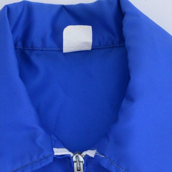 VTG '80S Promo-Wear Blue White Stripe 100% Nylon Windbreaker Zip Up Varsity Coat - Picture 8 of 8